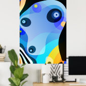 Blue Doggy - Sailor Fractal Art Poster (Thuiskantoor)