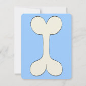 Blue Doggy Theme Birthday Invitation Kaart (Achterkant)
