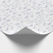 Blue Dogs Pattern Cadeaupapier (Hoek)