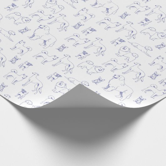Blue Dogs Pattern Cadeaupapier (Hoek)