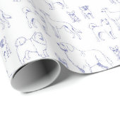 Blue Dogs Pattern Cadeaupapier (Rol Hoek)