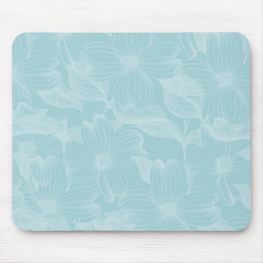 Blue Dogwood Floral Muismat (Voorkant)