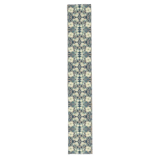 Blue Dogwood Pattern Table Runner Lange Tafelloper (Voorkant)