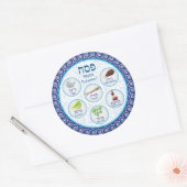 Blue Doily Passover Seder Bord Sticker (Envelop)