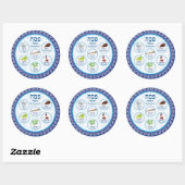 Blue Doily Passover Seder Bord Sticker (Vel)