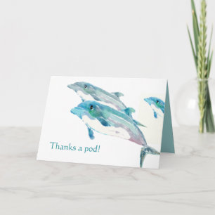 Blue Dolphin Art Grappig Bedankt Kaarten