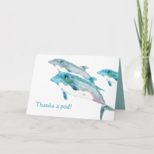 Blue Dolphin Art Grappig Bedankt Kaarten