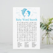 Blue Dolphin Baby shower Word Search Game (Staand voorkant)