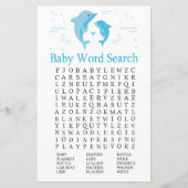 Blue Dolphin Baby shower Word Search Game (Voorkant)
