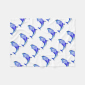 Blue Dolphin Fleece Blanket Deken (Voorkant (Horizontaal))
