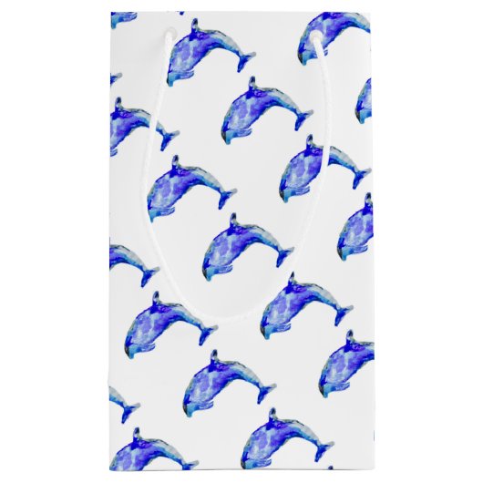 Blue Dolphin Gift Bag Klein Cadeauzakje (Achterkant)
