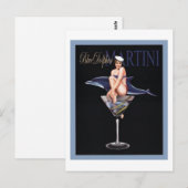 Blue Dolphin Martini Briefkaart (Voorkant / Achterkant)