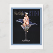 Blue Dolphin Martini Briefkaart (Voorkant)