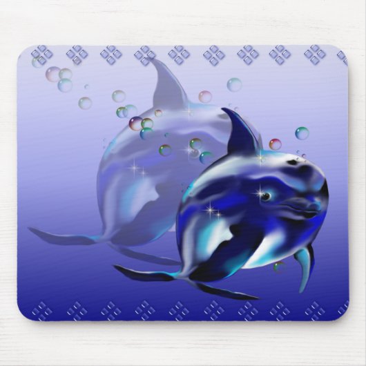 Blue Dolphin Mousepad Muismat (Voorkant)
