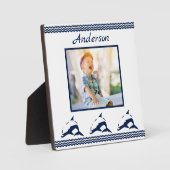 Blue Dolphin Nautical Navy Photo Lijst Fotoplaat (Voorkant)