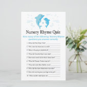Blue Dolphin Nursery Rhyme Quiz baby shower game (Staand voorkant)