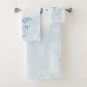 Blue Dolphin Personalized Bath Towel Set Bad Handdoek (Insitu)
