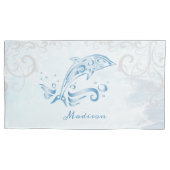 Blue Dolphin Personalized Pillow Hoesje Kussensloop (Voorkant-Links)