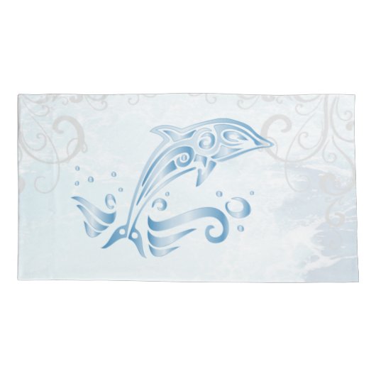 Blue Dolphin Personalized Pillow Hoesje Kussensloop (Achterkant-Links)