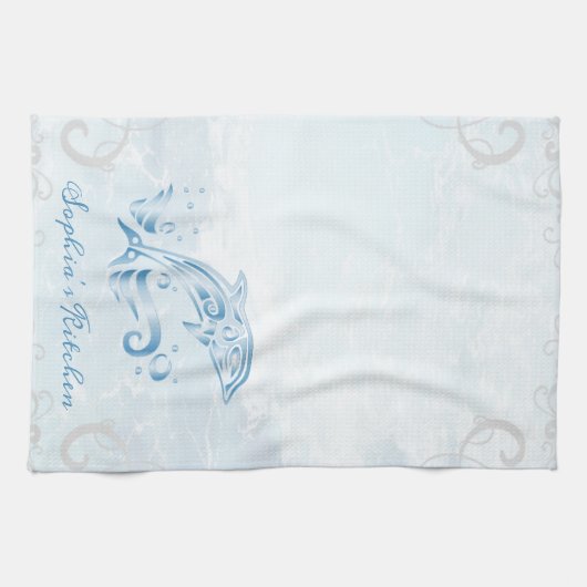 Blue Dolphin Persoonlijke keukenhanddoeken (Horizontaal)