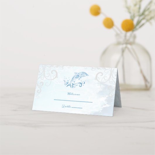 Blue Dolphin Reception Place Card Plaatskaartje (Voorkant)