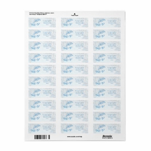 Blue Dolphin Return Label (Full Sheet)