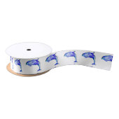 Blue Dolphin Ribbon Satijnen Lint (Spoel)