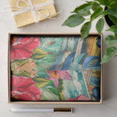 Blue Dolphin Tropical Floral & Butterfly Decoupage Tissuepapier (Geschenk)