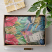 Blue Dolphin Tropical Floral & Butterfly Decoupage Tissuepapier (Geschenk)