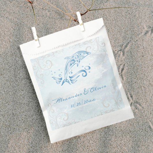 Blue Dolphin Wedding Favor Bags Bedankzakje