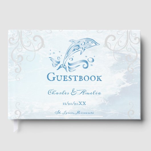 Blue Dolphin Wedding Guestbook Gastenboek (Voorkant)