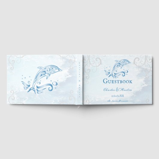 Blue Dolphin Wedding Guestbook Gastenboek (Volledig)
