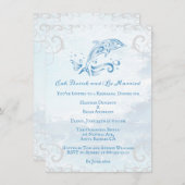 Blue Dolphin Wedding Rehearsal Dinner Invitation Kaart (Voorkant / Achterkant)