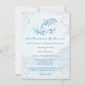 Blue Dolphin Wedding Rehearsal Dinner Invitation Kaart (Voorkant)