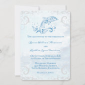 Blue Dolphin Wedding Uitnodiging (Voorkant)