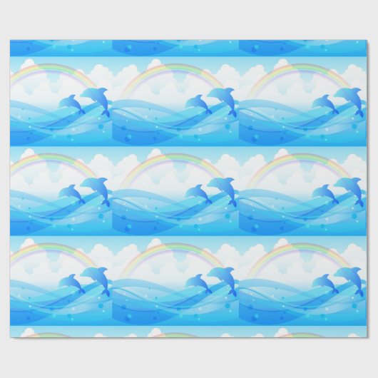 Blue Dolphins Jumping Cadeaupapier (Vlak)