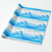 Blue Dolphins Jumping Cadeaupapier (Uitgerold)