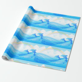Blue Dolphins Jumping Cadeaupapier
