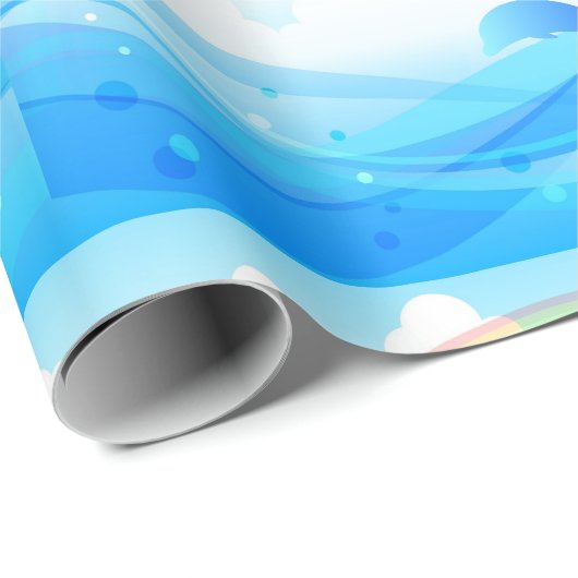 Blue Dolphins Jumping Cadeaupapier (Rol Hoek)