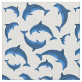 Blue Dolphins Jumping Pattern op Grey Stof (Close Up)