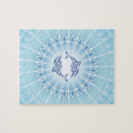 Blue Dolphins Mandala Legpuzzel (Horizontaal)
