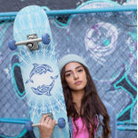 Blue Dolphins Mandala Maritime Skateboard<br><div class="desc">blauw wit mandala aqua dolphins zee life dierlijk tribaal oceaanstrand magische fantasie elegant maritiem nautisch</div>