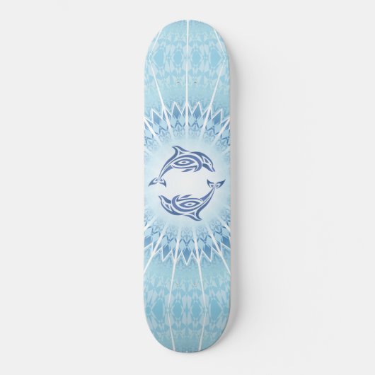 Blue Dolphins Mandala Maritime Skateboard (Voorkant)