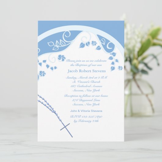 Blue Dome Religieuze Uitnodiging (Staand voorkant)