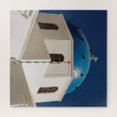 Blue dome, Santorini, Griekenland 676-pc Legpuzzel (Horizontaal)