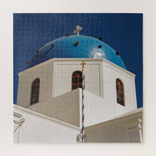 Blue dome, Santorini, Griekenland 676-pc Legpuzzel (Verticaal)