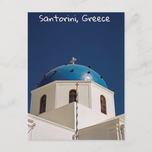 Blue dome, Santorini, Griekenland Briefkaart (Voorkant)