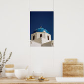 Blue dome, Santorini, Griekenland Poster (Keuken)