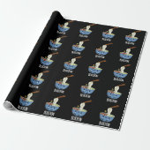 Blue-don Funny Udon Pun Dark BG Cadeaupapier (Uitgerold)