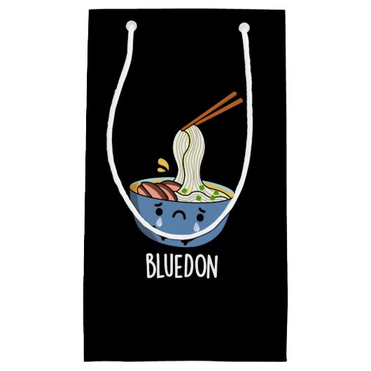 Blue-don Funny Udon Pun Dark BG Klein Cadeauzakje (Voorkant)